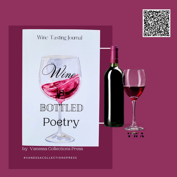 NEW!  VWA Wine Tasting Journal-Poetry Bottle ADD A Personalized Photo, Softcover Notebook for Wine Enthusiasts | Portable, Record, Rate, and Remember Your Favorite Wines