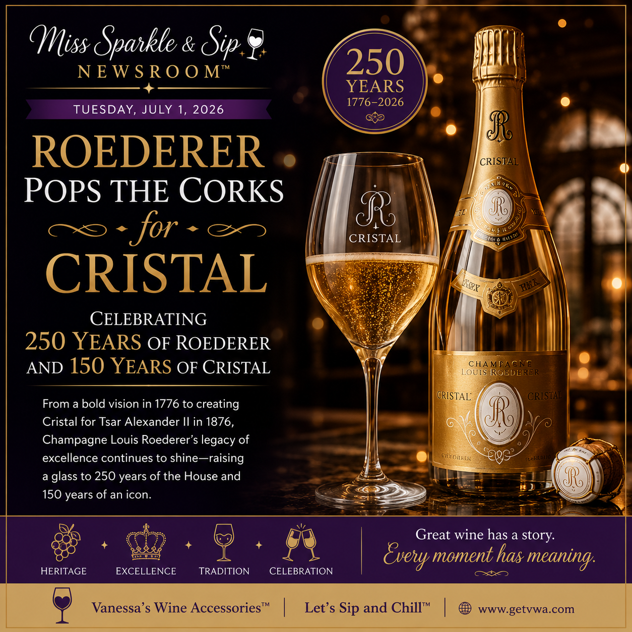 Roederer Pops the Corks for Cristal: Celebrating 250 Years of Excellence and 150 Years of an Icon