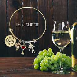 VWA Wine Charm Bracelet WILL TRADE HUSBAND FOR WINE, Wine Lovers Gifts