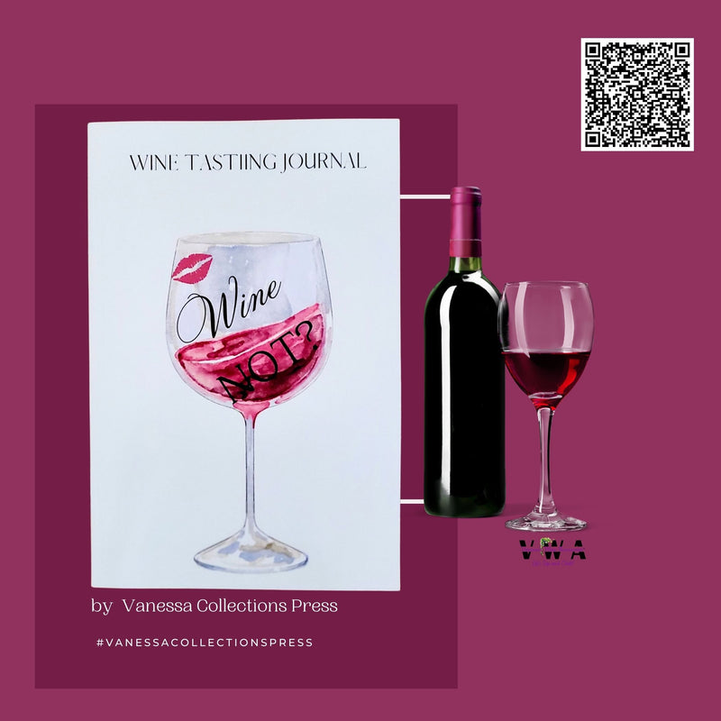 NEW!  VWA Wine Tasting Journal-Wine Not?-ADD A Personalized Photo, Softcover Notebook for Wine Enthusiasts | Portable, Record, Rate, and Remember Your Favorite Wines