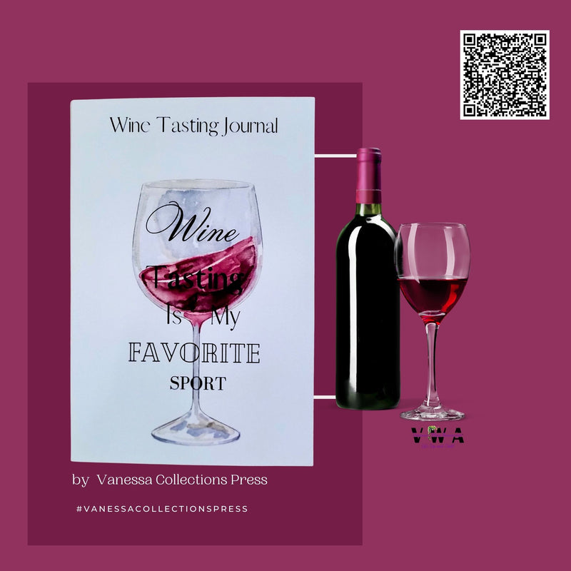 NEW!  VWA Wine Tasting Journal-Wine Tasting is My Favorite Sport-ADD A Personalized Photo, Softcover Notebook for Wine Enthusiasts | Portable, Record, Rate, and Remember Your Favorite Wines