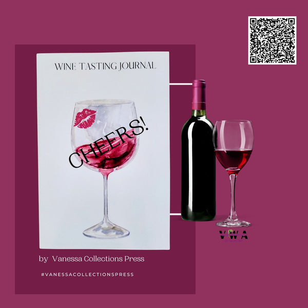 NEW!  VWA Wine Tasting Journal-CHEERS!-ADD A Personalized Photo, Softcover Notebook for Wine Enthusiasts | Portable, Record, Rate, and Remember Your Favorite Wines