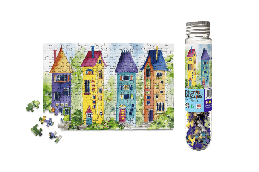 Gnome Homes | 150-Piece Micro Jigsaw Puzzle for Gnome & Fantasy Lovers