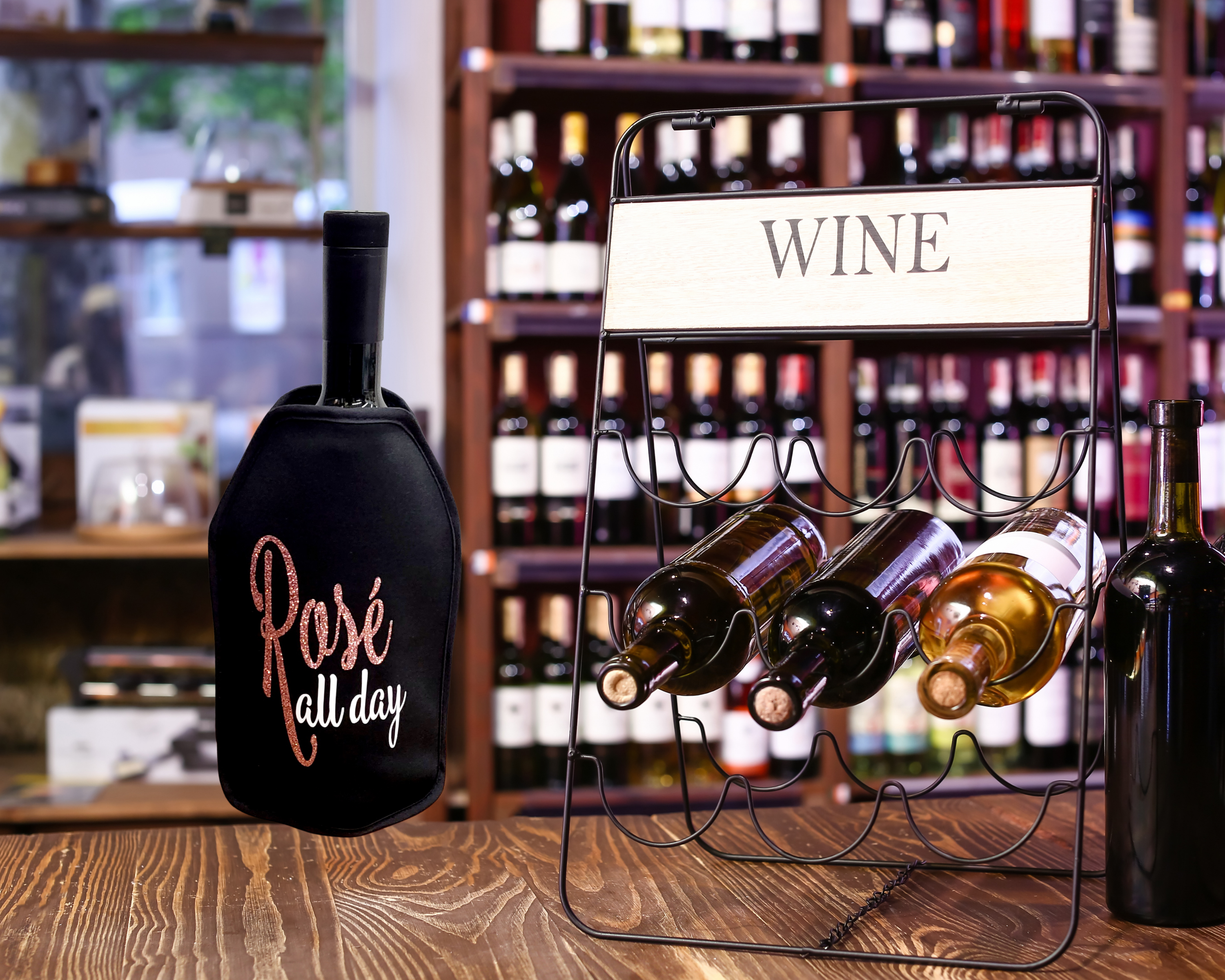 VWA Wine and Champagne Cooler Sleeve – ROSÉ ALL DAY | Premium Neoprene Insulated Sleeve for Perfectly Chilled Beverages