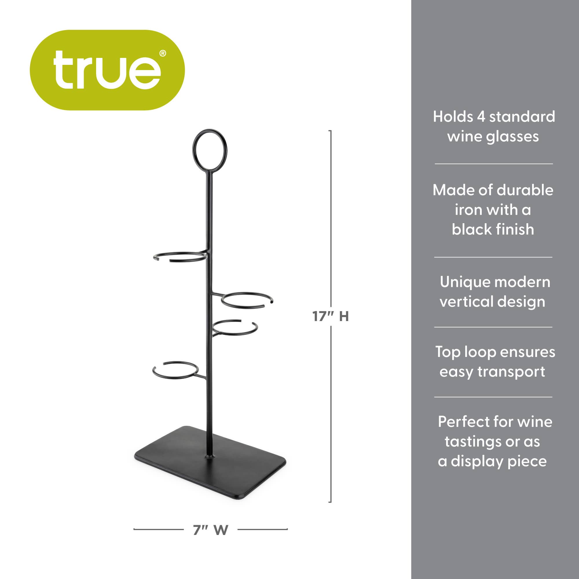 4-Glass Vertical Wine Flight Stand | Wine Tasting Gift for Entertainers