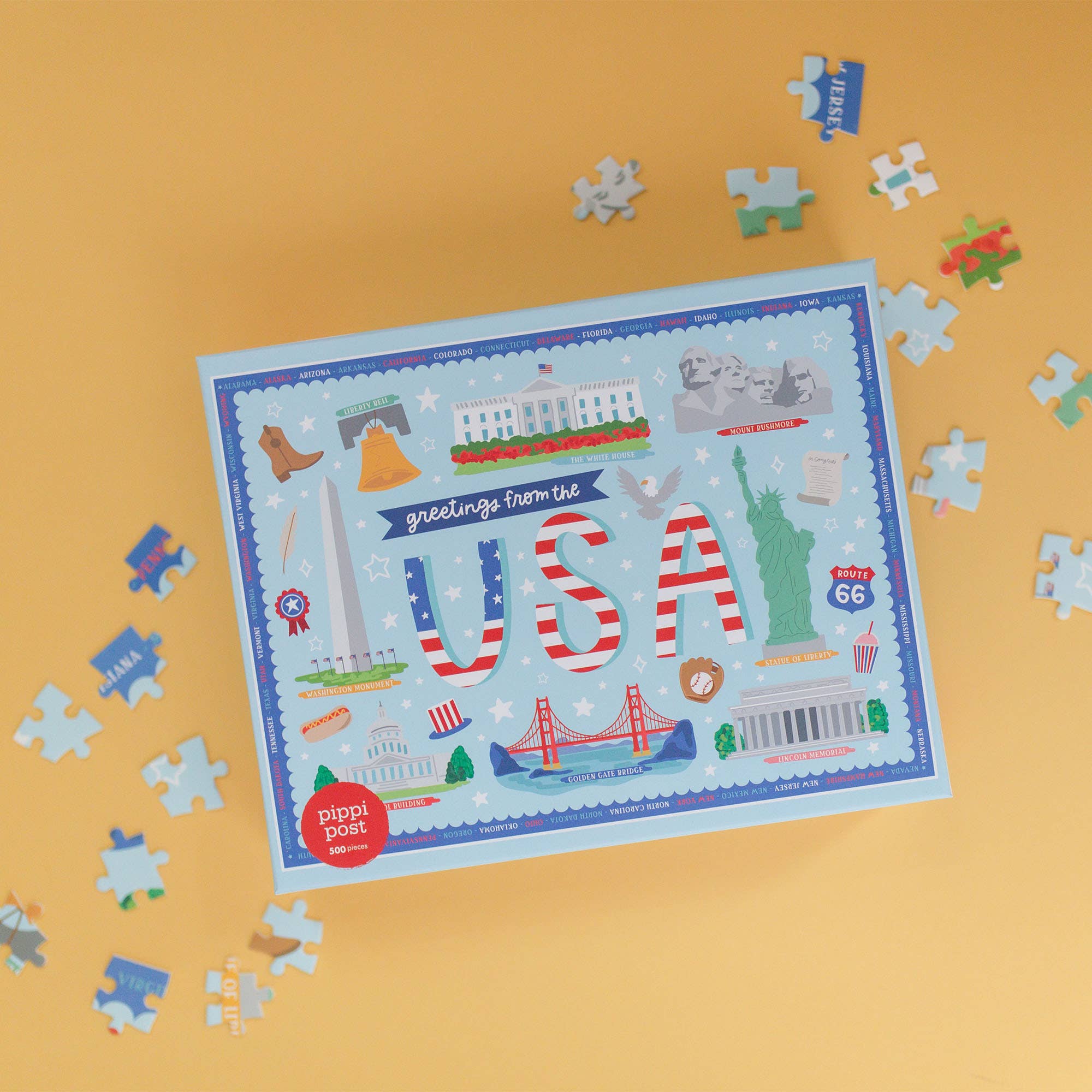 Greetings from the USA | 500-Piece American Landmarks Jigsaw Puzzle