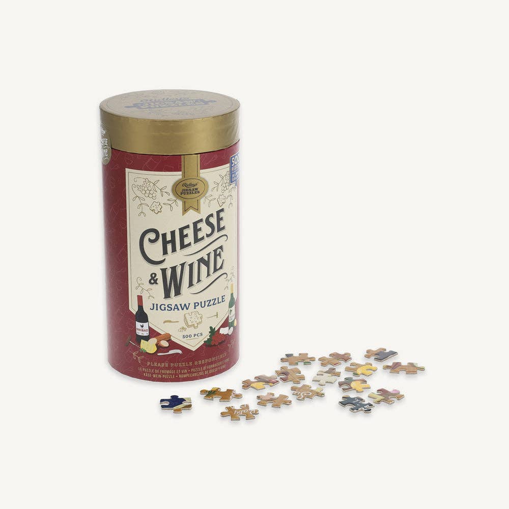 Cheese + Wine | 500-Piece Wine and Cheese Pairing Jigsaw Puzzle