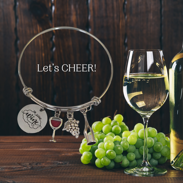 VWA Wine Charm Bracelet ON CLOUD WINE, Wine Lovers Gifts