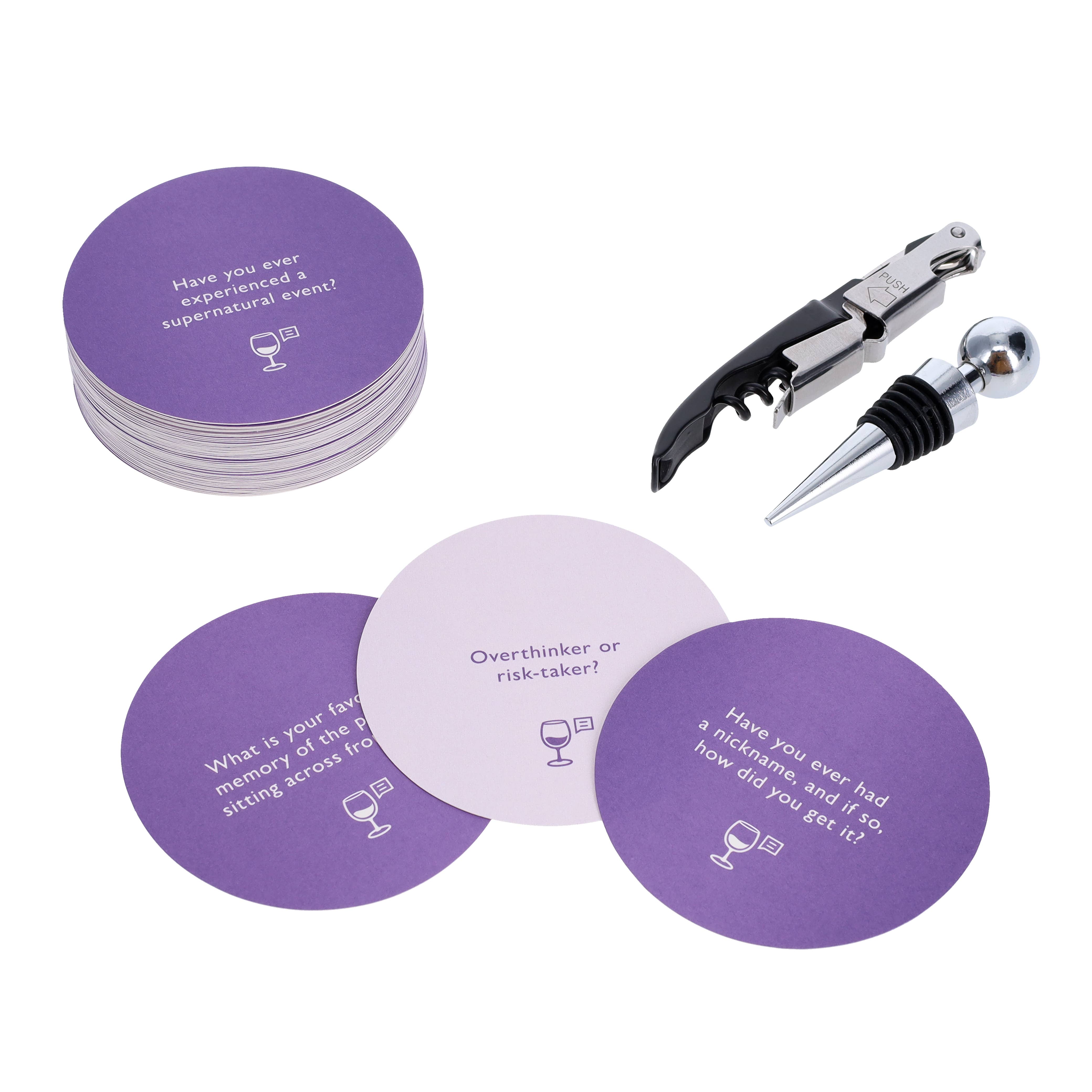 Wine Night Gift Set | Wine Accessories and Conversation Card Game