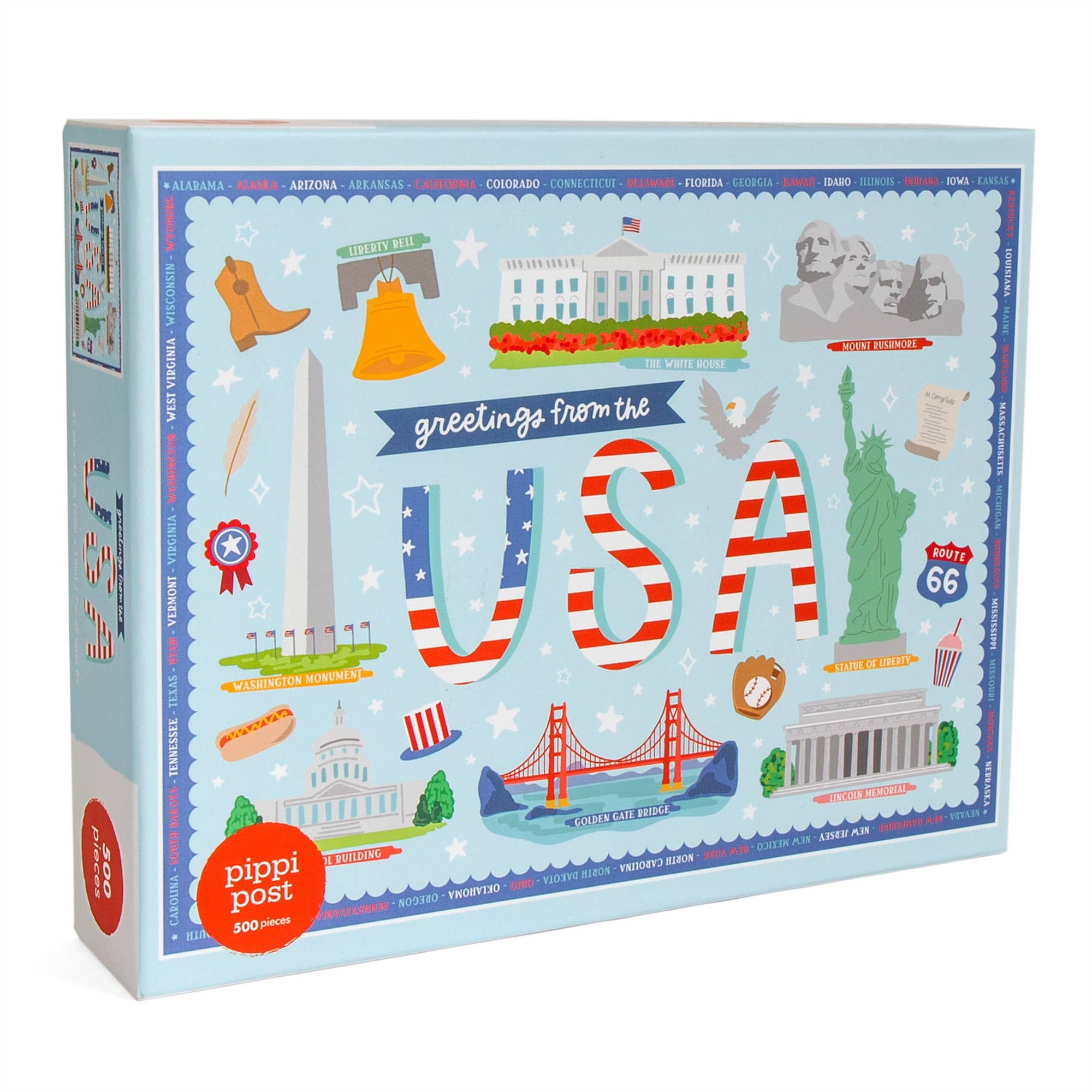 Greetings from the USA | 500-Piece American Landmarks Jigsaw Puzzle