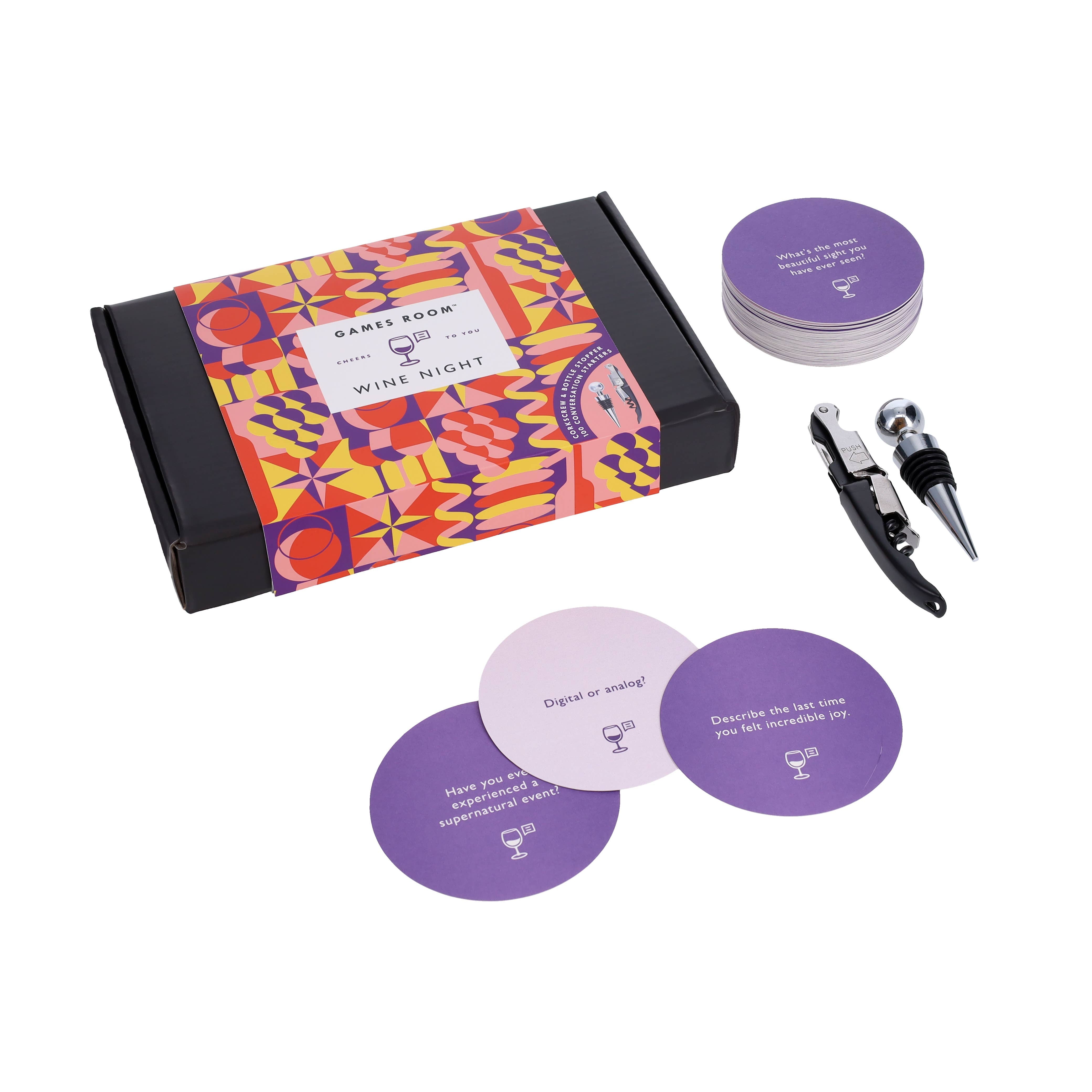 Wine Night Gift Set | Wine Accessories and Conversation Card Game
