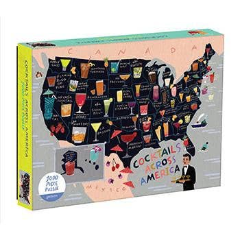 Cocktails Across America | 1000-Piece Cocktail Map of the USA Jigsaw Puzzle