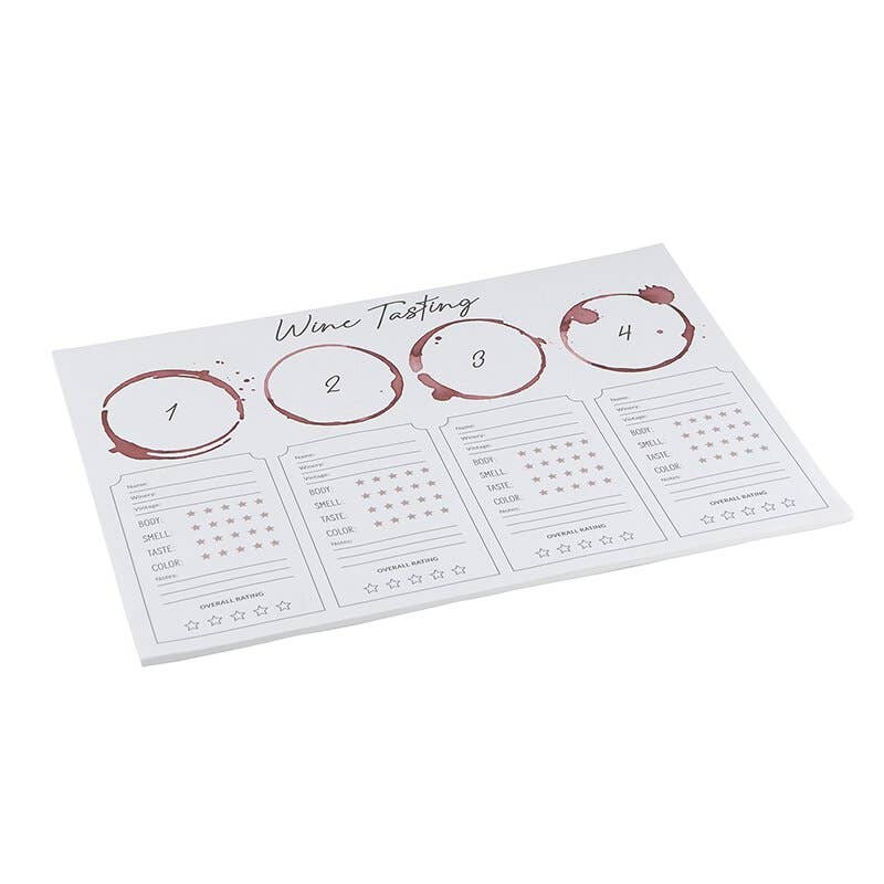 Wine Tasting Placemat – At-Home Wine Flight Tasting Sheet