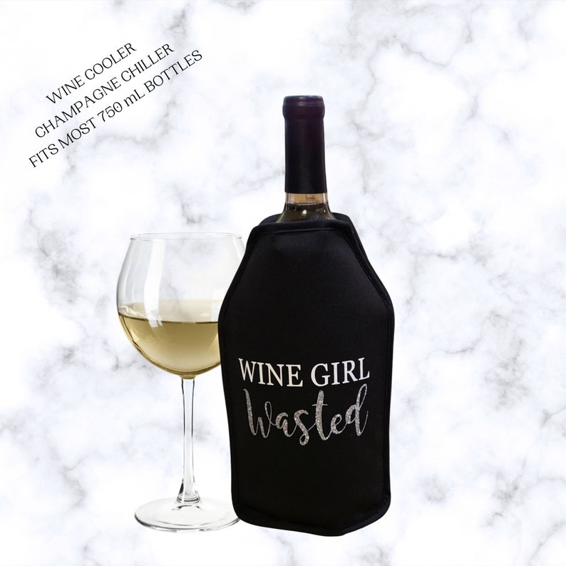 VWA Wine Cooler Sleeve – WINE GIRL WASTED, Premium Neoprene Insulated Sleeve for Perfectly Chilled Beverages