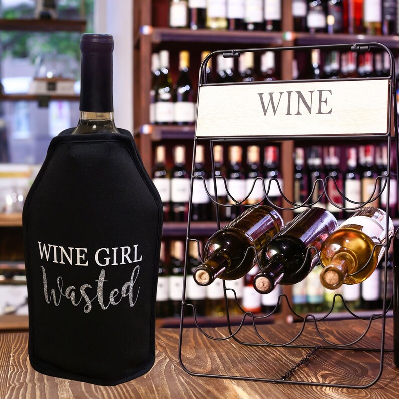 VWA Wine Cooler Sleeve – WINE GIRL WASTED, Premium Neoprene Insulated Sleeve for Perfectly Chilled Beverages