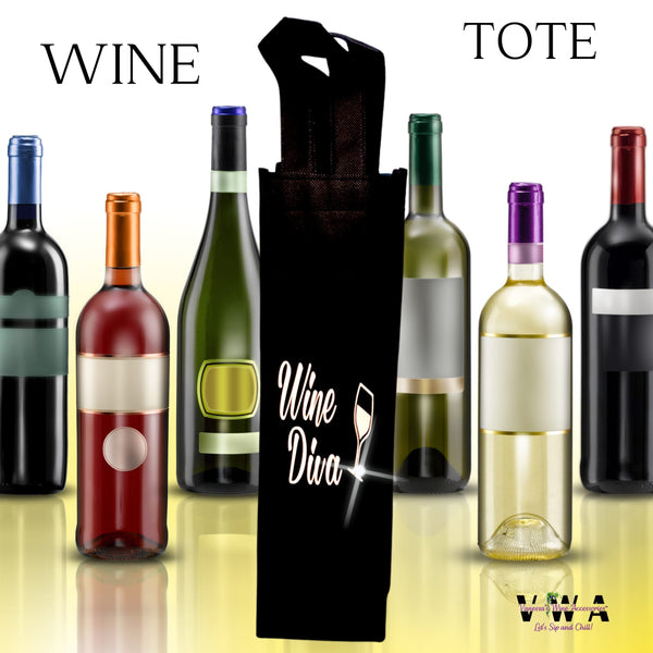 VWA-Reusable Rhinestone Wine Tote-WINE DIVA