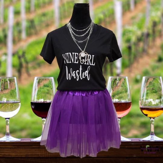 VWA Short Sleeve T-Shirt -WINE GIRL WASTED