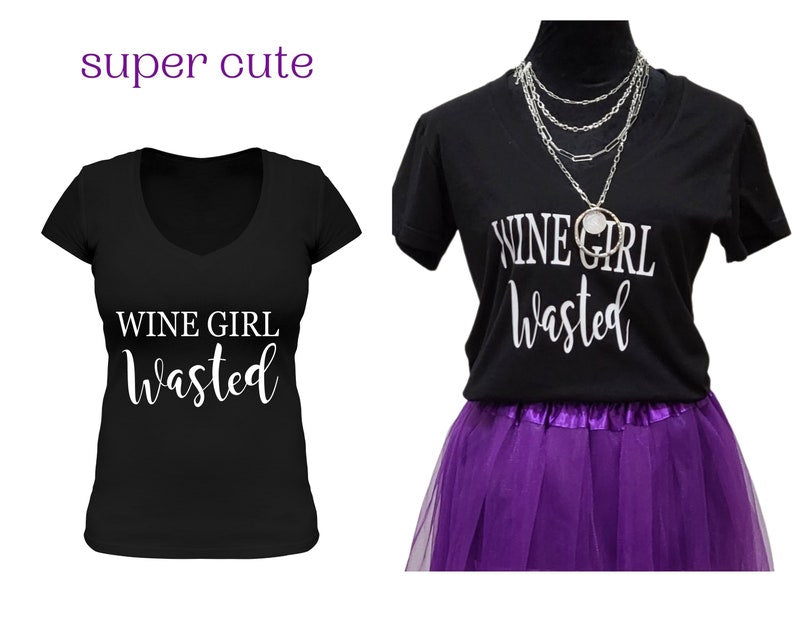 VWA Short Sleeve T-Shirt -WINE GIRL WASTED