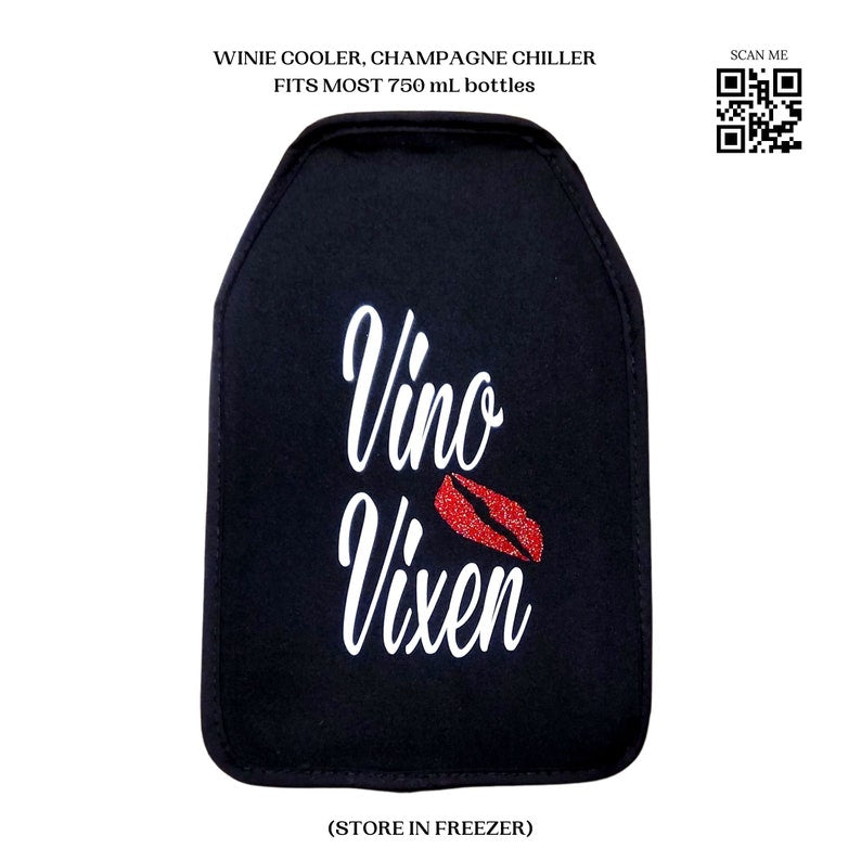 VWA Wine and Champagne Cooler Sleeve-VINO VIXEN, Premium Neoprene Insulated Sleeve for Perfectly Chilled Beverages