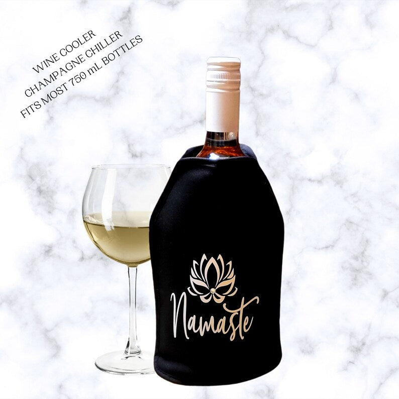 VWA Rhinestone Wine and Champagne Cooler Sleeve-NAMASTE