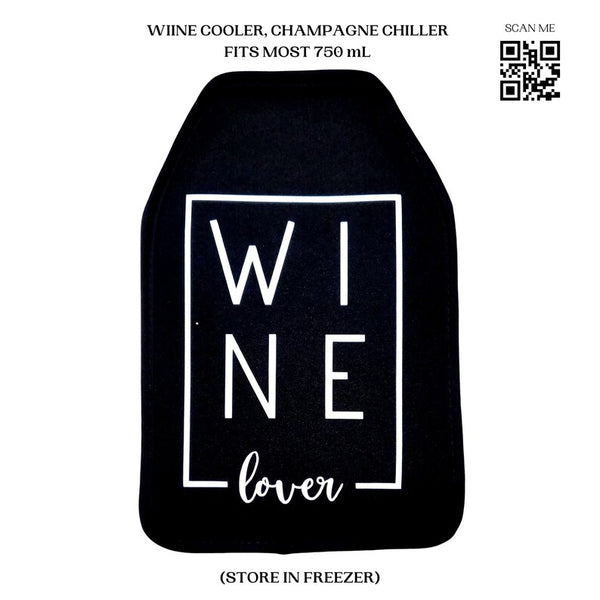 VWA Wine and Champagne Cooler Sleeve-WINE LOVER, Premium Neoprene Insulated Sleeve for Perfectly Chilled Beverages