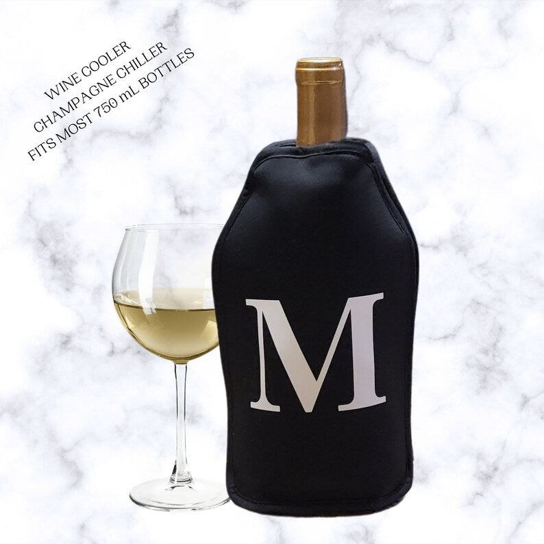 VWA Monogram Wine and Champagne Cooler Sleeve – Premium Neoprene Insulated Sleeve for Perfectly Chilled Beverages