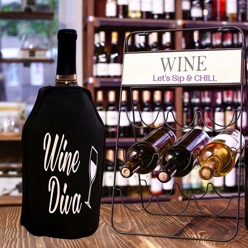 VWA Rhinestone Wine and Champagne Cooler Sleeve-WINE DIVA